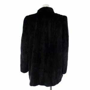 SAGA MINK 銀サガ ミンクファーコート 毛皮 アウター ミドル ハーフ 黒 ブラック