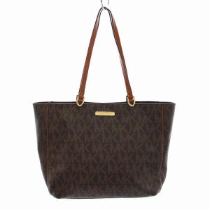 トートバッグ PVC レザー ロゴ 茶 ブラウン