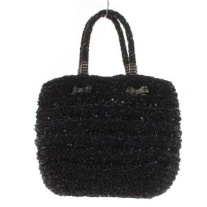 ANTEPRIMA ハンドバッグ リボン スパンコール 鞄 黒 ブラック