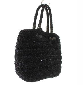 ANTEPRIMA ハンドバッグ リボン スパンコール 鞄 黒 ブラック