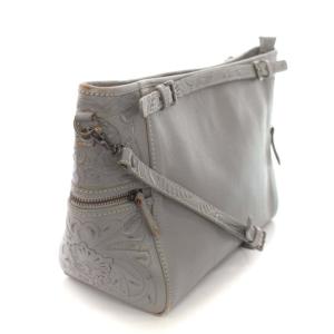 CARVING TRIBES ショルダーバッグ ワンショルダー 花柄 レザー 鞄 グレー