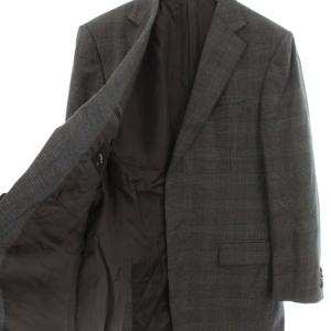 Ermenegildo Zegna テーラードジャケット シングル 2B グレンチェック サイドベンツ 総裏地 フォーマル 50R L グレー