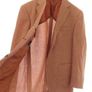 LANVIN COLLECTION テーラードジャケット シングル 2B 背抜き シルク リネン混 ノーベント 96 85 170 オレンジ