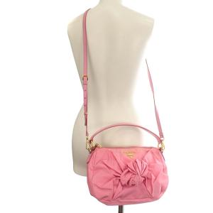 PRADA ハンドバッグ ショルダーバッグ ナイロン リボン 2WAY ピンク