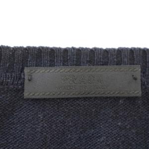 PRADA ニット Vネック カシミヤ混 シルク セーター 46 M ネイビー 紺