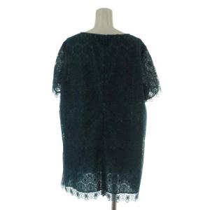 Leilian カットソー 半袖 レース 17+ XL 緑 グリーン