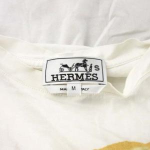 HERMES フラグメント Tシャツ カットソー 半袖 M 白 ホワイト 黄 イエロー