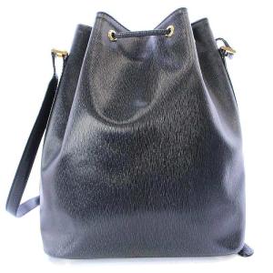 BALLY ショルダーバッグ 巾着 レザー 紺 ネイビー