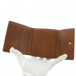LOUIS VUITTON ポルト モネ ビエカルト クレディ モノグラム 三つ折り財布 Wホック 茶 ブラウン M61652