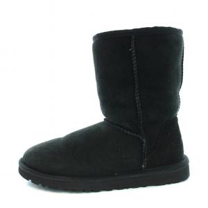 UGG australia クラシック ショート 2 CLASSIC SHORT 2 ムートンブーツ ミドルブーツ USA5 22cm 黒 ブラック S/N5825