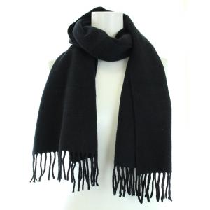 FENDI マフラー ストール フリンジ ロゴ 黒 ブラック