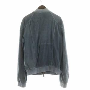 ARMANI JEANS レザージャケット ブルゾン ジップアップ 山羊革 M 青 ブルー