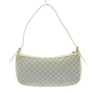 CELINE ワンショルダーバッグ ハンドバッグ マカダム 総柄 キャンバス 水色 ライトブルー 白 ホワイト EC OH