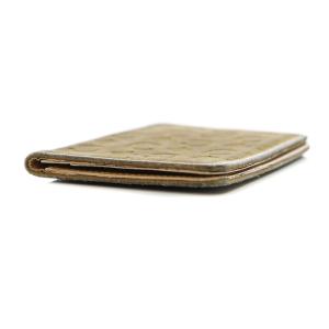 CELINE 名刺入れ カードケース 二つ折り ロゴ Cマカダム 総柄 スエード 茶色 ブラウン ベージュ EC OH