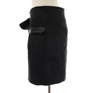 alexanderwang ラップスカート ミニ アシンメトリー ベルト ウール 絹 シルク 4 S 黒 ブラック EC