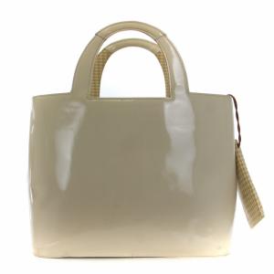 BALENCIAGA ハンドバッグ トートバッグ ミニポーチ付き エナメル ベージュ