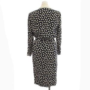 GIVENCHY ワンピース ドット 水玉 タイト 38 M ネイビー 紺