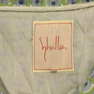 SYBILLA ジャケット シルク100% 刺繍 M グリーン 緑