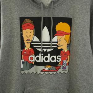 adidas Originals ビーバスアンドバットヘッド BEAVIS&BUTTHEAD フーディー HOODIE 長袖 裏起毛 プリント 2XO 2XL
