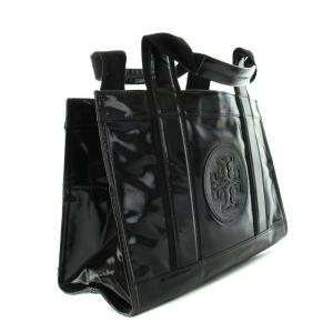 TORY BURCH ハンドバッグ トートバッグ エナメル ロゴ 黒 ブラック
