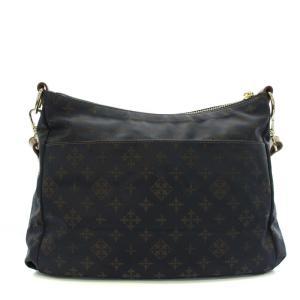 russet ショルダーバッグ ハンドバッグ 2way ナイロン 総柄 紺 ネイビー 茶 ブラウン