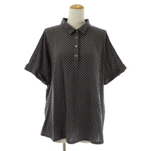 シャツ カットソー 半袖 ドット 総柄 大きいサイズ 17 3L グレー ピンク EC