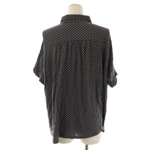 Leilian シャツ カットソー 半袖 ドット 総柄 大きいサイズ 17 3L グレー ピンク EC