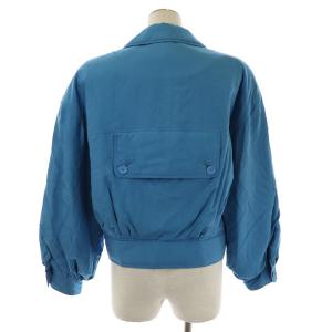 Christian Dior スポーツ SPORTS ヴィンテージ 中綿ジャケット ブルゾン ジャンパー ジップアップ 絹 シルク S 青 ブルー EC
