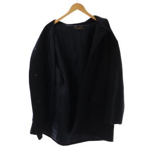 Brooks Brothers ステンカラーコート ロング シングル ウール L 紺 ネイビー EC