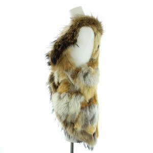 Grace Class ベスト ジレ フォックスファー ラクーンファー 36 S ベージュ グレー