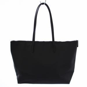 LACOSTE トートバッグ ハンドバッグ ロゴ フェイクレザー 黒 ブラック
