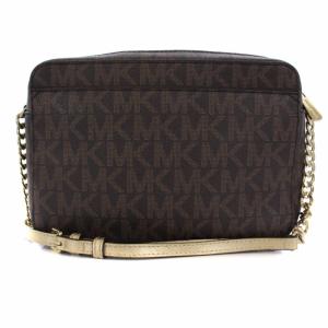 MICHAEL Michael Kors JET SET TRAVEL チェーンショルダーバッグ スタープリント PVC レザー 茶 ブラウン