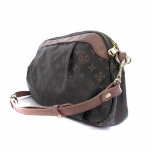 russet ショルダーバッグ 総柄 ナイロン レザー グレー ピンク