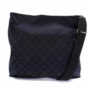 russet ショルダーバッグ 総柄 ナイロン レザー 紺 ネイビー