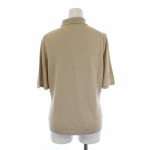 Salvatore Ferragamo ニット ポロシャツ 半袖 カシミヤ シルク L ベージュ