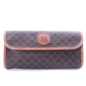 ヴィンテージ ポーチ 小物入れ マカダム PVCレザー 茶 ブラウン