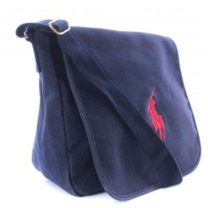 RALPH LAUREN ショルダーバッグ ホース刺繍 キャンバス 紺 ネイビー