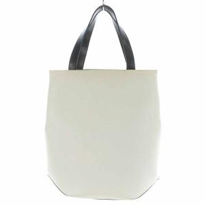 CELINE トートバッグ ハンドバッグ レザー 裏地Cマカダム ロゴプレート 白 ホワイト