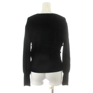 TO BE CHIC アンサンブルニット カーディガン 長袖 ビジュー リボン 2 M 黒 ブラック