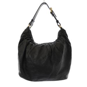 MARC by MARC JACOBS ワンショルダーバッグ ハンドバッグ ロゴ 総柄 裏地チェック ラムレザー カウレザー 黒 ブラック EC