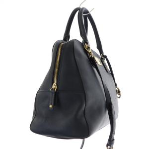 MICHAEL Michael Kors ハンドバッグ ミニボストン ショルダーバッグ 2WAY ロゴ チャーム レザー 紺 ネイビー PP-1503 EC