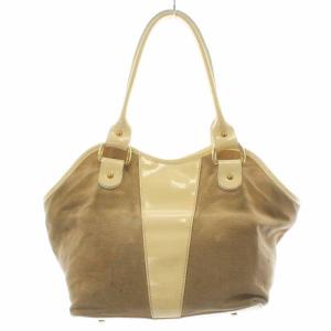 FENDI トートバッグ ハンドバッグ エナメル キャンバス アイボリー ベージュ  8BH121