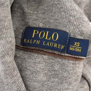 POLO RALPH LAUREN スウェット エルボーパッチ ショールカラー トレーナー XS グレー