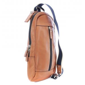 COACH ヘリテージ ウェブ レザー スリング パック ボディバッグ ショルダーバッグ 茶 ブラウン F70811