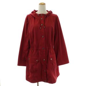 マウンテンパーカー ジャケット ロング ジップアップ フード ドロスト ナイロン 15 XXL 赤 レッド EC