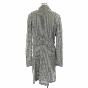 EMPORIO ARMANI JUDE LINE トレンチコート ダブルボタン ギンガムチェック 大きいサイズ 54 ブラック