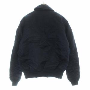 ALPHA INDUSTRIES CWU-45P エアクルー AIR CREW フライトジャケット ナイロンジャケット ジップアップ ワッペン XL 紺 ネイビー