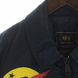 ALPHA INDUSTRIES CWU-45P エアクルー AIR CREW フライトジャケット ナイロンジャケット ジップアップ ワッペン XL 紺 ネイビー