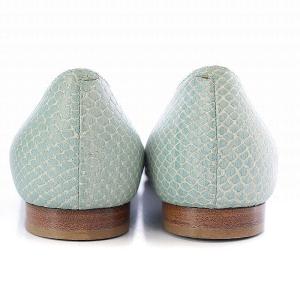 PELLICO ANELLI PUMPS FLAT フラットパンプス バレエシューズ ポインテッドトゥ レザー パイソン型押し 36.5 23.5cm