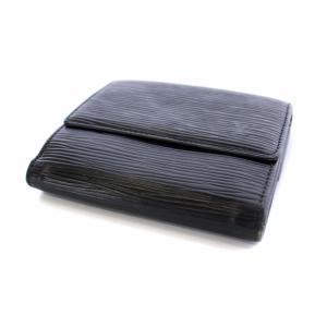 LOUIS VUITTON エピ Wホック財布 三つ折り ミニ ポルトモネ ビエ カルトクレディ レザー 黒 ブラック  M63482